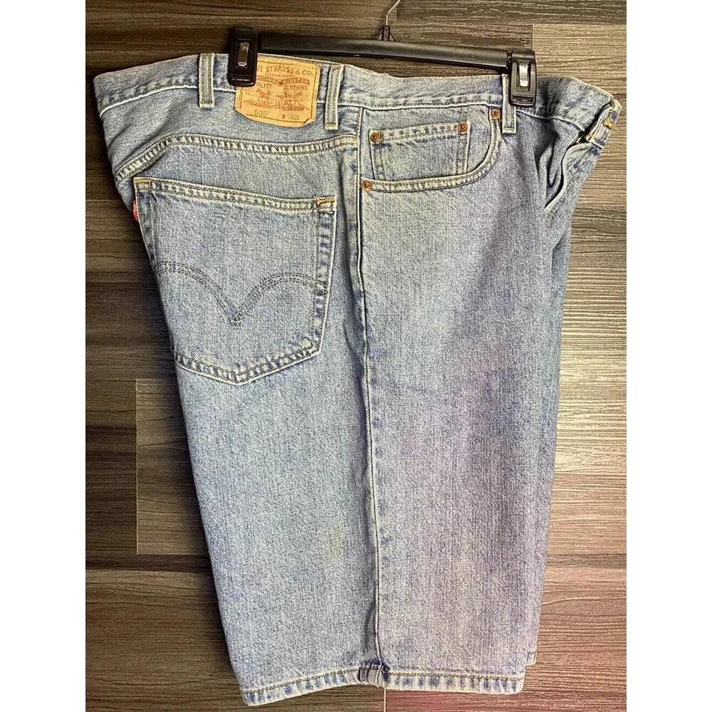 Levi 505 Jean shorts. Straight Fit, Blue Denim‎ Shorts, Size 42, 100% Cotton.
